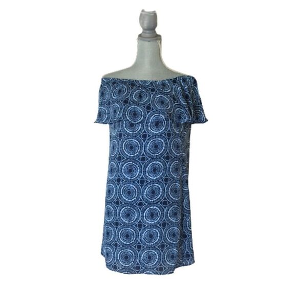 Michael Kors Off-Shoulder Print Dress Size 4 - Picture 3 of 6